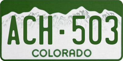 CO license plate ACH503
