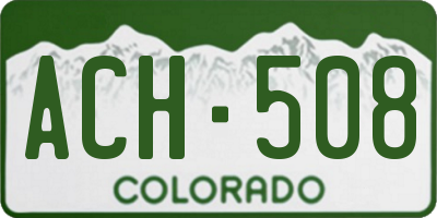 CO license plate ACH508