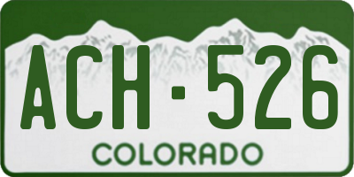 CO license plate ACH526
