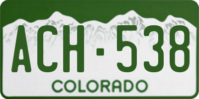 CO license plate ACH538