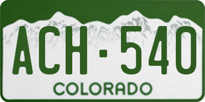 CO license plate ACH540