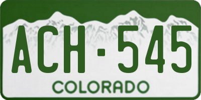 CO license plate ACH545