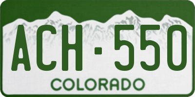CO license plate ACH550