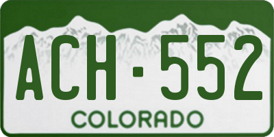 CO license plate ACH552