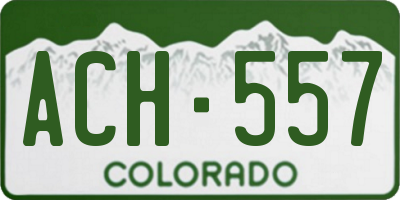 CO license plate ACH557