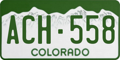 CO license plate ACH558
