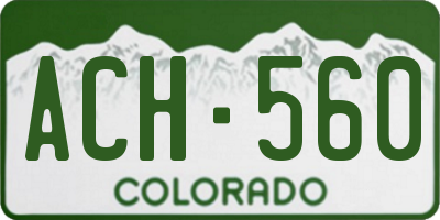 CO license plate ACH560