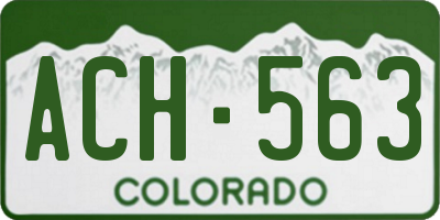 CO license plate ACH563