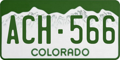 CO license plate ACH566