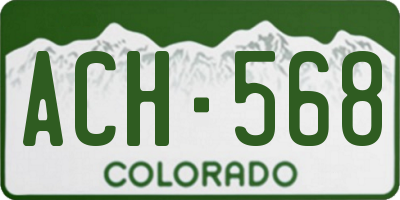 CO license plate ACH568