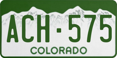 CO license plate ACH575