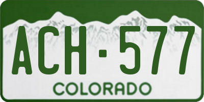 CO license plate ACH577