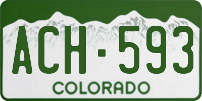 CO license plate ACH593