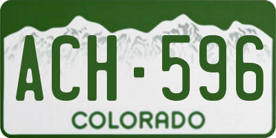 CO license plate ACH596