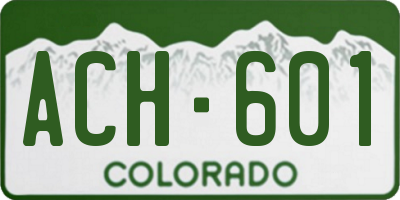 CO license plate ACH601