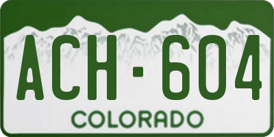 CO license plate ACH604