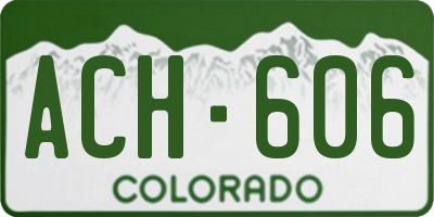 CO license plate ACH606