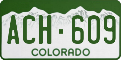 CO license plate ACH609