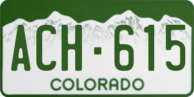 CO license plate ACH615