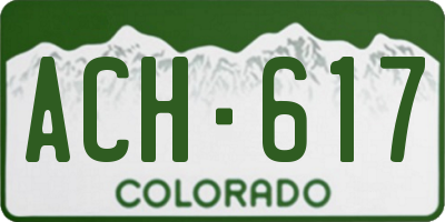 CO license plate ACH617