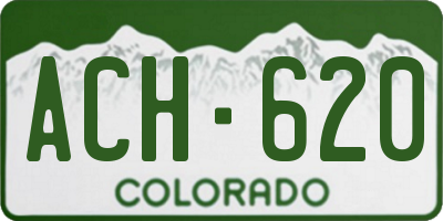 CO license plate ACH620