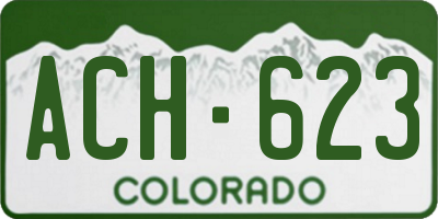 CO license plate ACH623