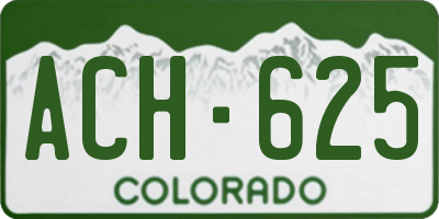 CO license plate ACH625