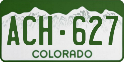 CO license plate ACH627