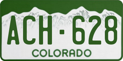 CO license plate ACH628