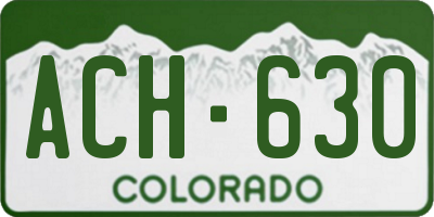 CO license plate ACH630