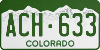CO license plate ACH633
