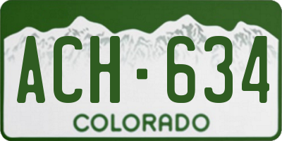 CO license plate ACH634