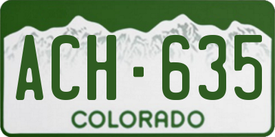 CO license plate ACH635