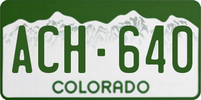 CO license plate ACH640
