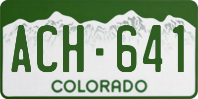 CO license plate ACH641