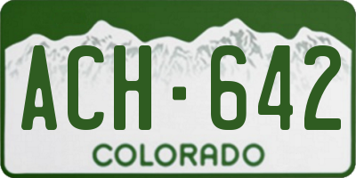 CO license plate ACH642