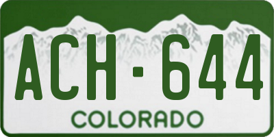 CO license plate ACH644