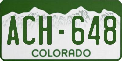 CO license plate ACH648