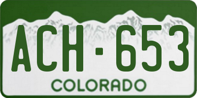 CO license plate ACH653