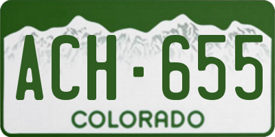 CO license plate ACH655
