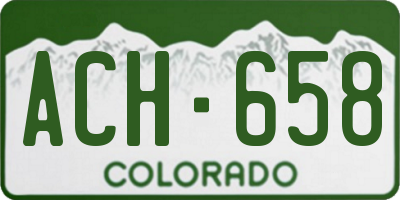 CO license plate ACH658