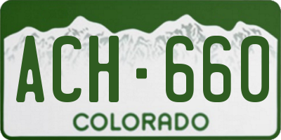 CO license plate ACH660