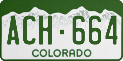 CO license plate ACH664