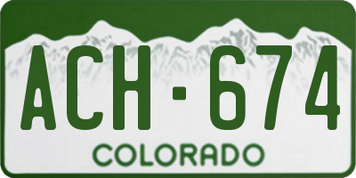 CO license plate ACH674