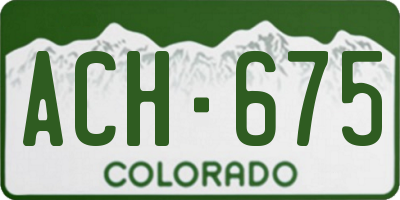 CO license plate ACH675
