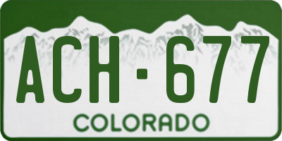 CO license plate ACH677