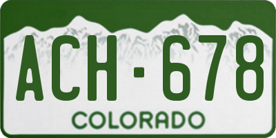 CO license plate ACH678