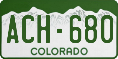 CO license plate ACH680