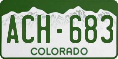 CO license plate ACH683