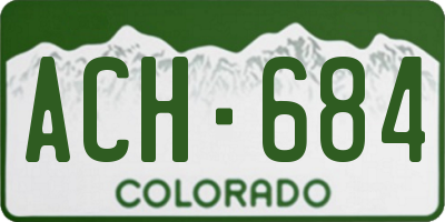 CO license plate ACH684